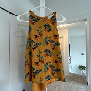 Floral Mustard Yellow Sleeveless Top